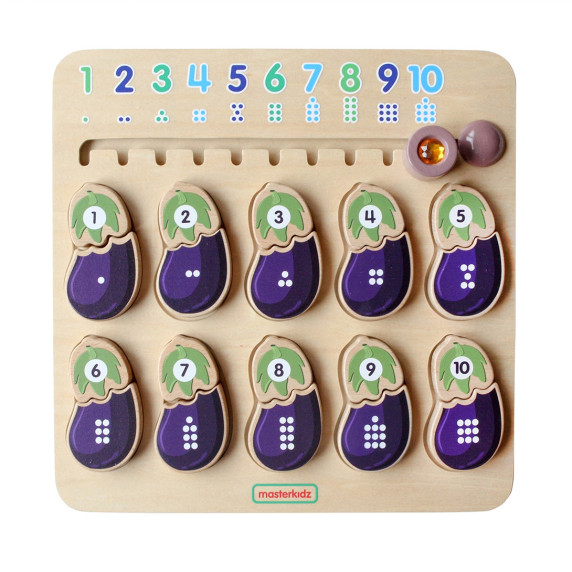 MASTERKIDZ Eggplant Montessori Learning Number Board