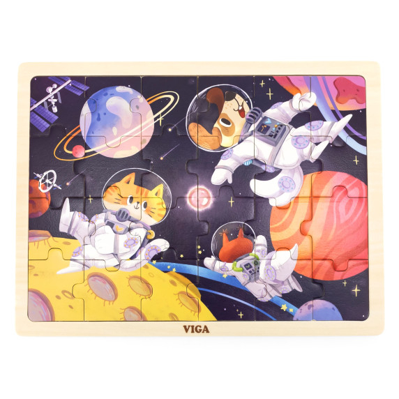 VIGA Wooden Puzzle 24 Piece Space Adventure
