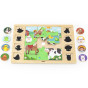 VIGA Wooden Puzzle Guess the Shadow - Farm Puzzle 17 pieces