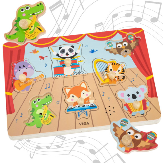 VIGA Sound Puzzle Match Musical Animals