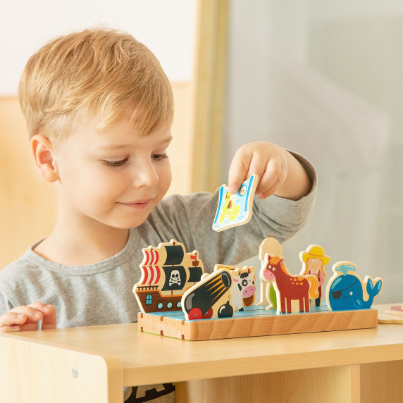 Viga Wooden Distance Learning Puzzle 2 in 1 Farm and Sea