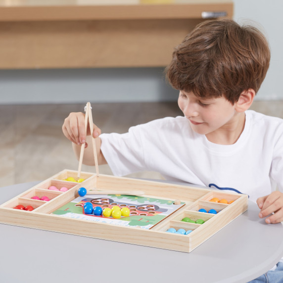 VIGA Wooden Ball Catch and Match Game Montessori Puzzle