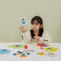 VIGA Wooden Match Colors Game Peacock Tail Montessori + Cards