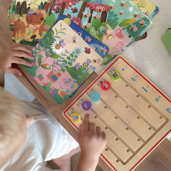 TOOKY TOY Wooden Learning to Count Animals Game