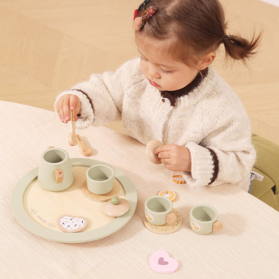 VIGA Wooden Spring Tea Set - 15 pieces