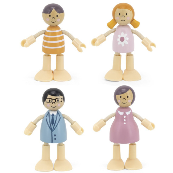 VIGA PolarB Wooden Dolls Family Doll Set Figures