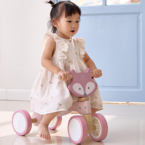 VIGA PolarB Wooden Fox Ride-On with Soft Wheels