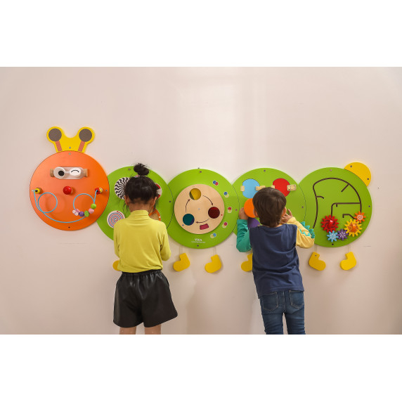 VIGA Wooden Caterpillar Board FSC Montessori Certificate