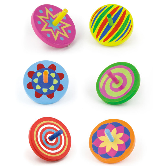 VIGA Colorful Wooden Spinning Top 1pc