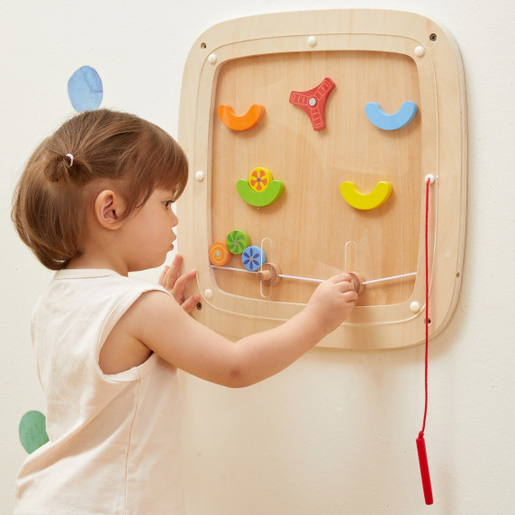 VIGA Wooden Manipulative Sensory Pinball Game Board