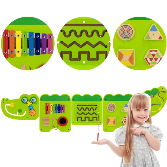 VIGA Crocodile Manipulative Sensory Board FSC Montessori Certificate