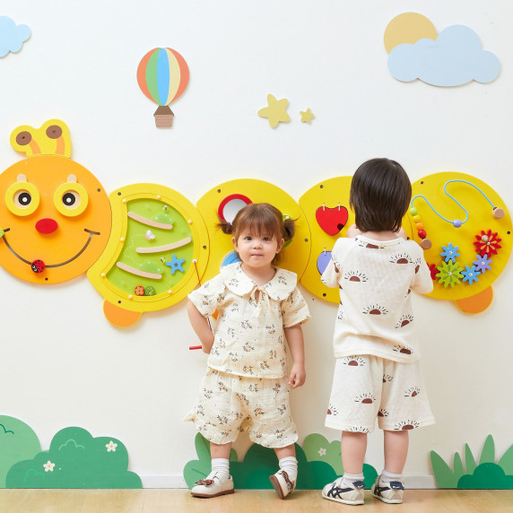 VIGA Large Wooden Caterpillar Activity Board