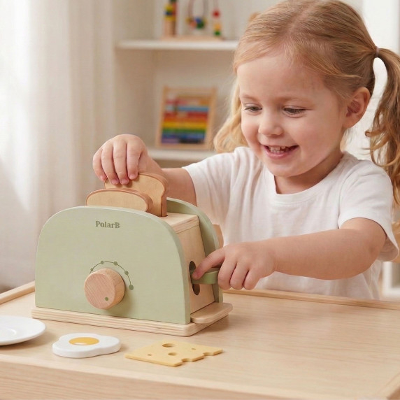 VIGA PolarB Wooden Toaster Set Green + Accessories