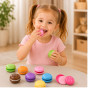 VIGA Wooden Cookies Colorful Cookies Macaroon Set 8 pcs