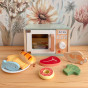 TOOKY TOY Wooden Microwave Oven Food Set