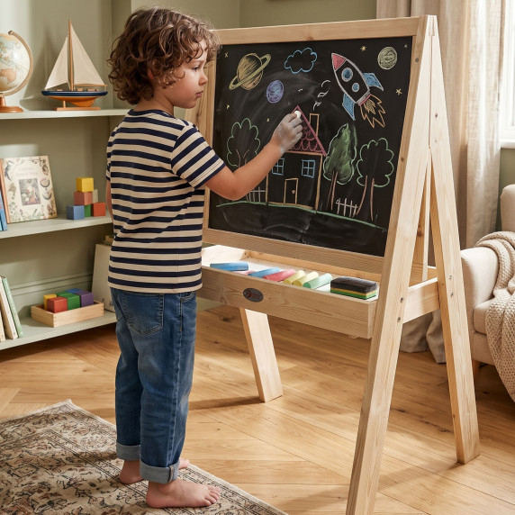 CLASSIC WORLD EDU Wooden Educational Chalkboard