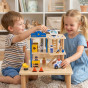 VIGA Wooden Police Station Police Car 3 levels 14 pieces