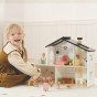 TOOKY TOY Wooden Dollhouse with Accessories and Family 20 pcs.