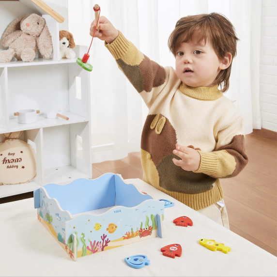 VIGA Wooden Magnetic Fishing Game – Learning and Fun in One