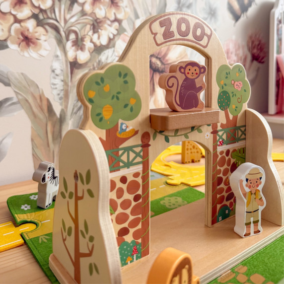 TOOKY TOY Mini Zoo Portable Animal Bag Set