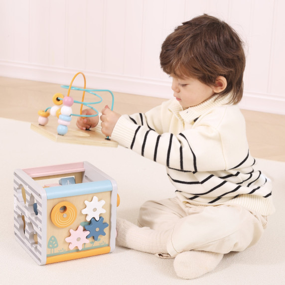 VIGA PolarB Activity Box Wooden Educational Game Center 5-in-1 cube