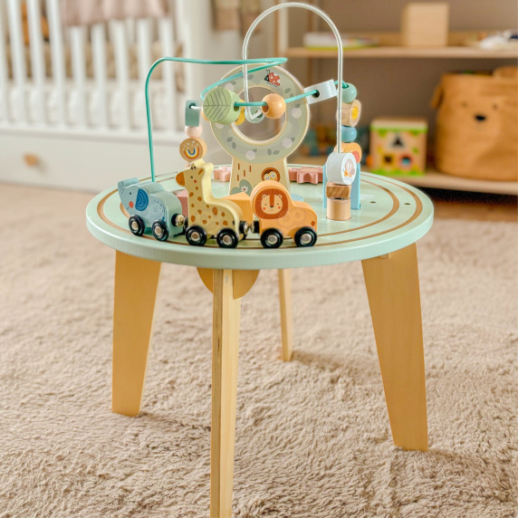 TOOKY TOY Wooden Montessori Activity Table Motor Loop