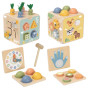 TOOKY TOY Wooden Spring Educational Cube 5-in-1