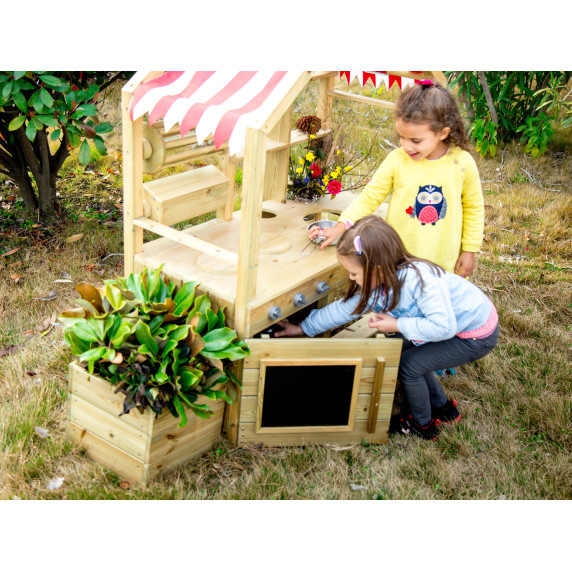 CLASSIC WORLD EDU Large Wooden Kitchen with Roof Accessories