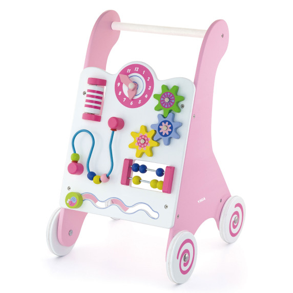 Viga Toys Wooden Pusher Educational Pink Montessori