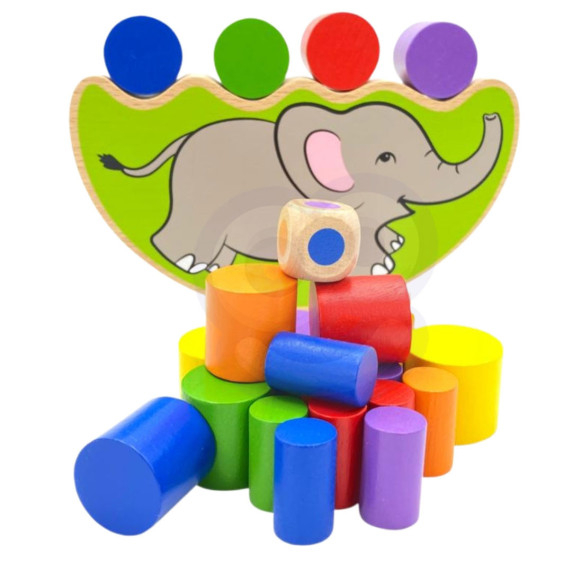 VIGA Wooden Balancing Elephant Montessori Puzzle