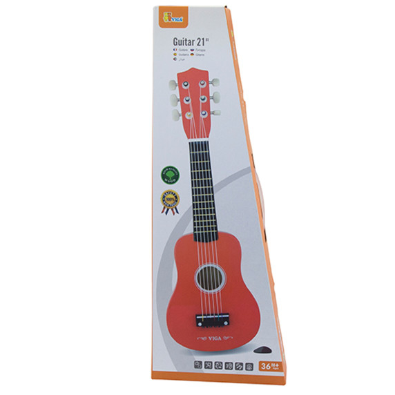 Viga Wooden Guitar for Kids Red 21 Inches 6 Strings