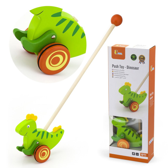 Viga Toys Wooden Dinosaur Pusher