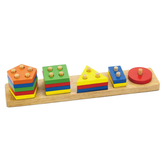 Viga Wooden Blocks with Montessori Shape Sorter