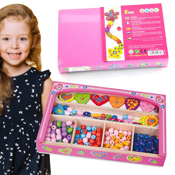 VIGA Stringing Beads Heart Set