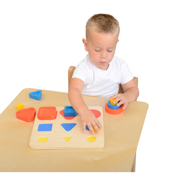 MASTERKIDZ Shape Sorter Montessori Geometric Blocks