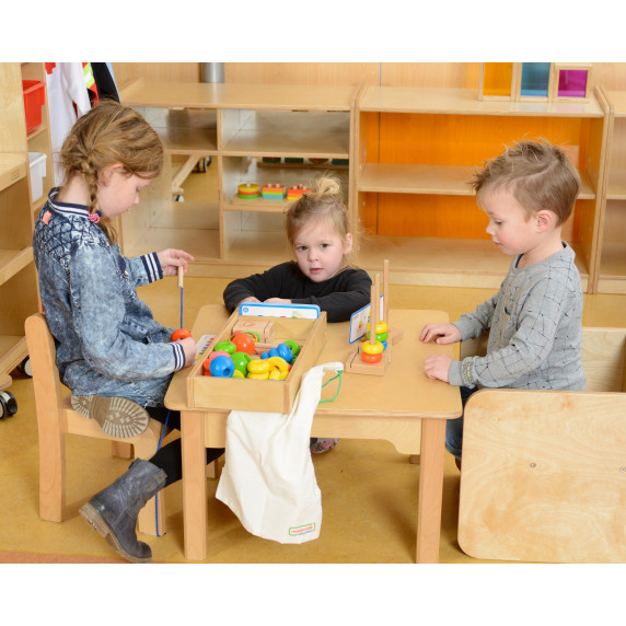 MASTERKIDZ Large Wooden Lace Threader Cards in a Montessori Box
