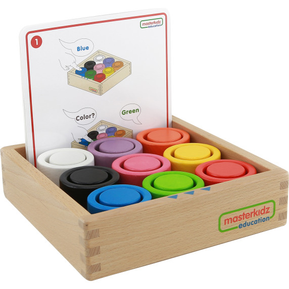 MASTERKIDZ Colorful Wooden Blocks and Round Cups