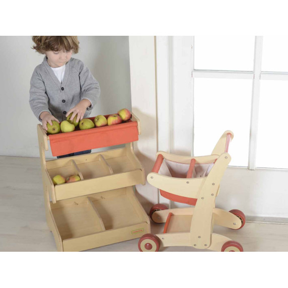 MASTERKIDZ Wooden Shopping Cart