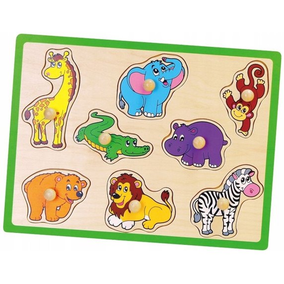 VIGA Wooden Puzzle Zoo Animals Puzzle