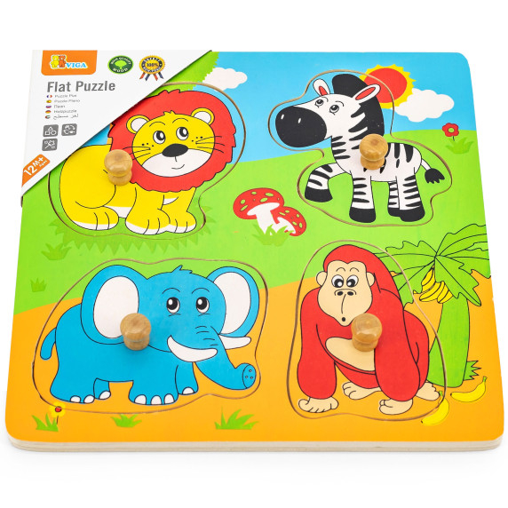 VIGA Wooden Puzzle ZOO Surprise Puzzle