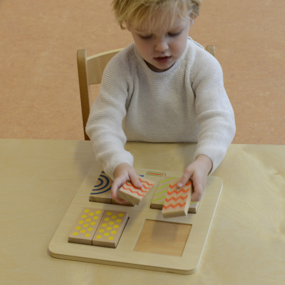 MASTERKIDZ Montessori Double-Sided Tactile Visual Puzzle Blocks