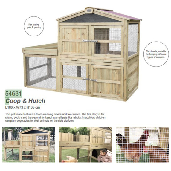 CLASSIC WORLD EDU Animal House Cage Chicken Coop + Mini Vegetable Garden