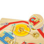 Tooky Toy Wooden Manipulative Board Opening and Closing Locks with Animals