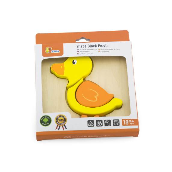 VIGA Baby's First Wooden Puzzle Duck