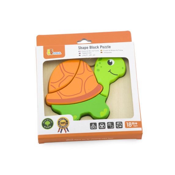 VIGA Baby's First Wooden Puzzle Turtle