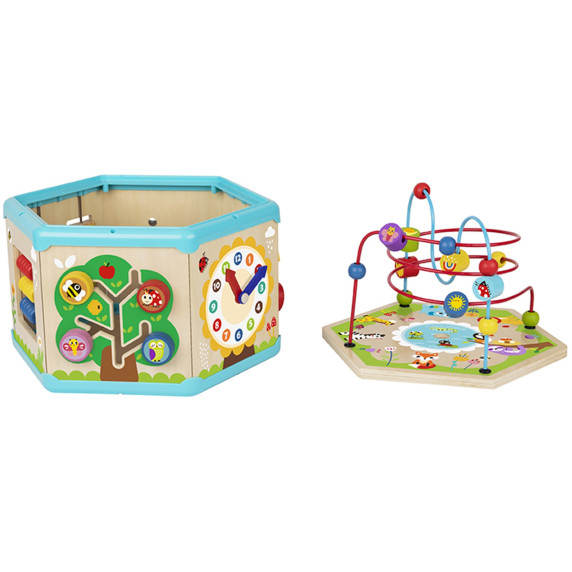 TOOKY TOY Interactive Wooden Montessori Hexagon Opening Box