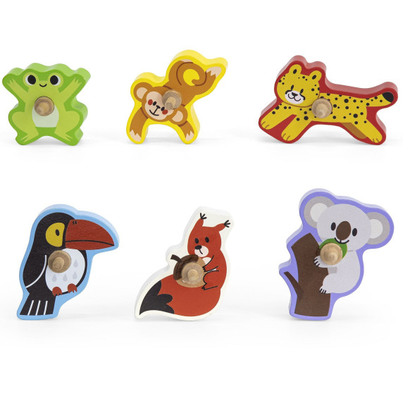 VIGA Wooden Slide for Animals Jungle 7 pcs.