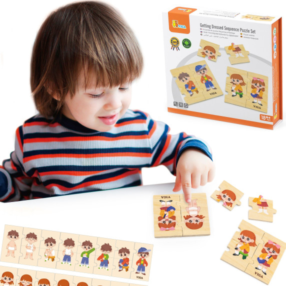 VIGA Wooden Educational Puzzle for Children 6 pcs