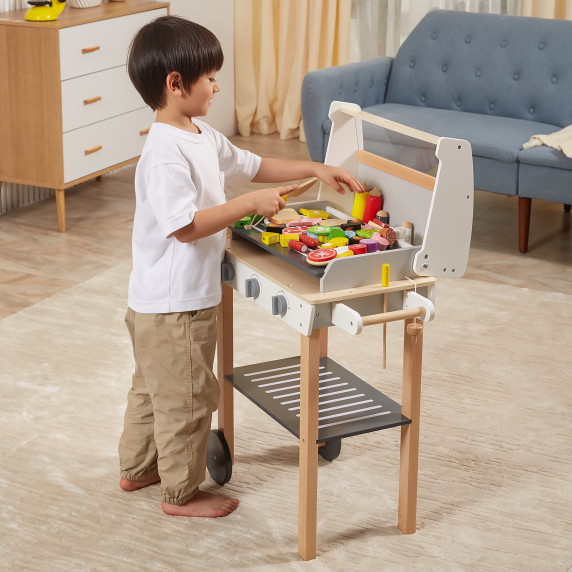 VIGA Large Wooden Grill for Children + 47 Accessories