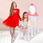 TOOKY TOY Wooden Pink Dressing Table with Chair